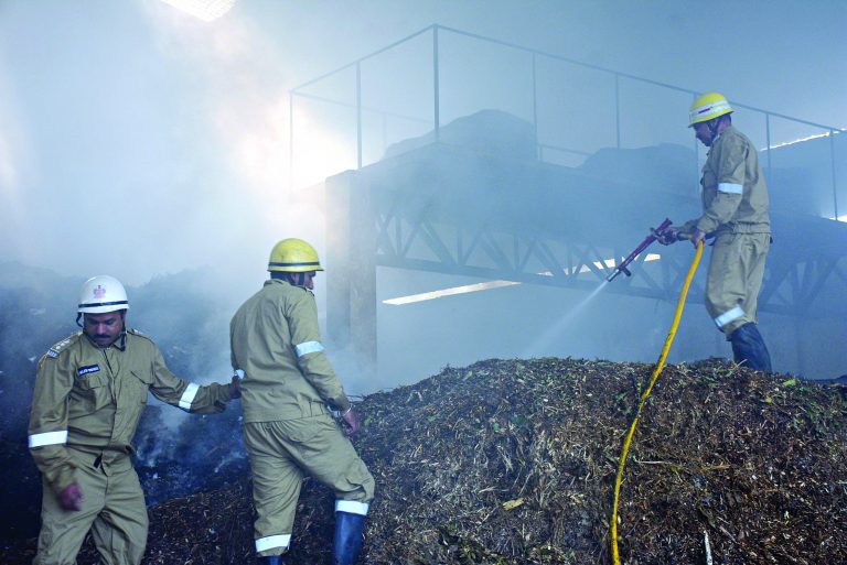 पणजीत कचरा प्रक्रिया प्रकल्पाला आग लागल्याने नुकसान